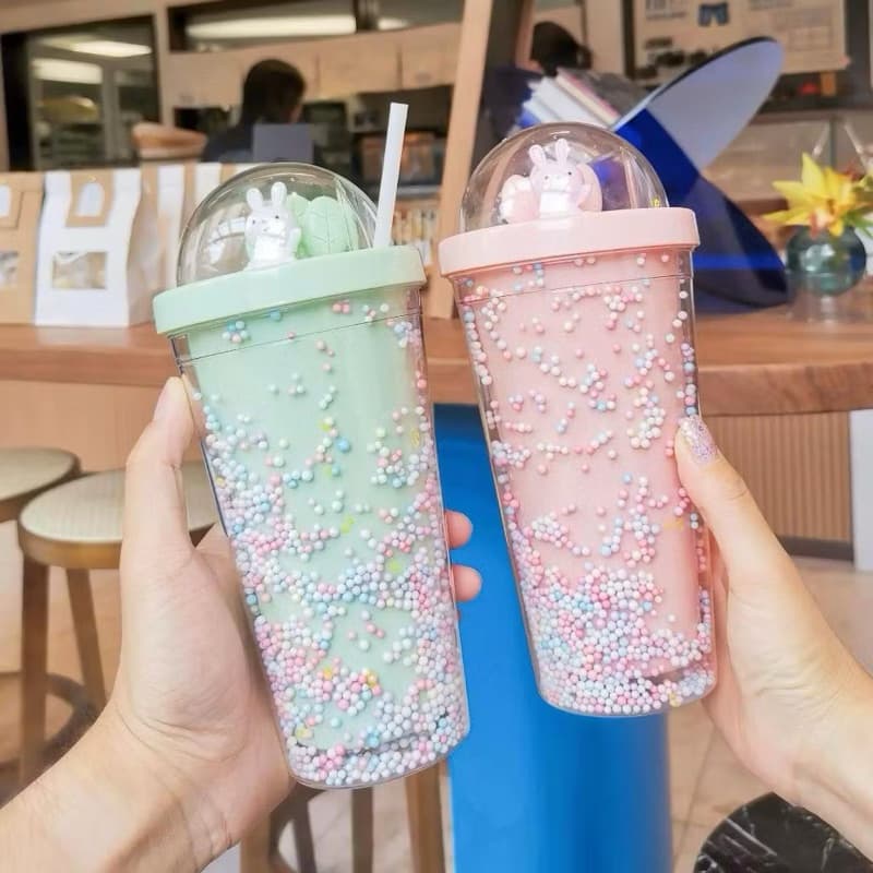 Botol Minum Tumbler Rabbit BZ-258 Botol Minum Tumbler 550ML Karakter Lucu BPA Free