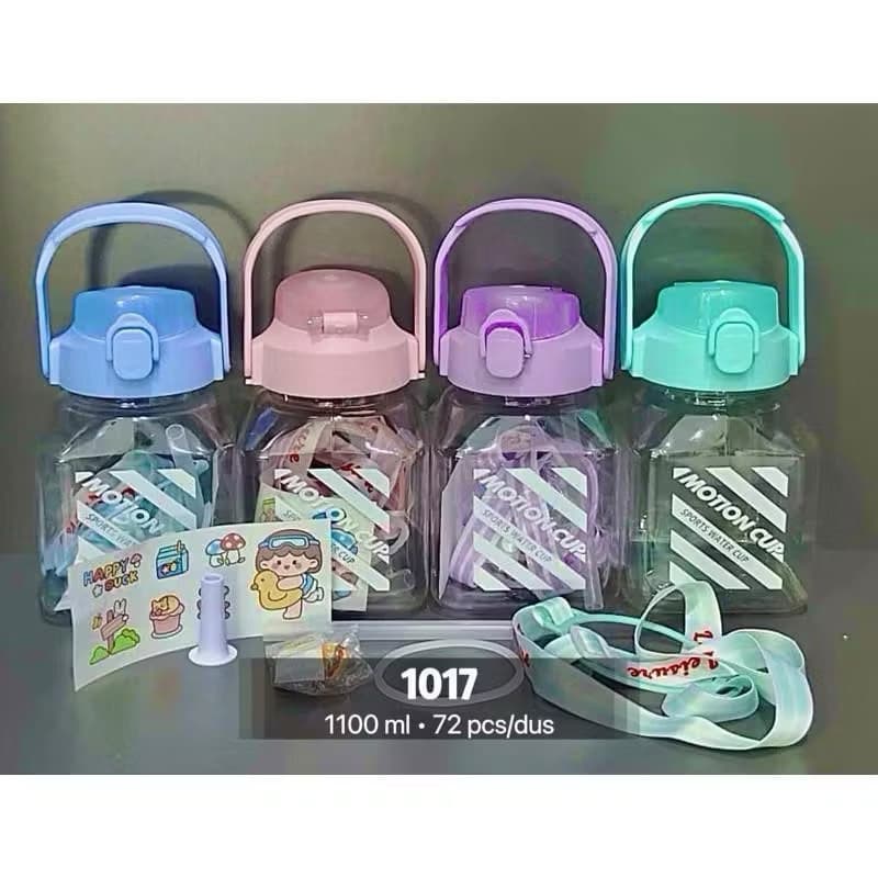 Botol Minum Besar 1,1 Liter BT1017 Botol Minum Transparan 1100ML Free Stiker BPA Free