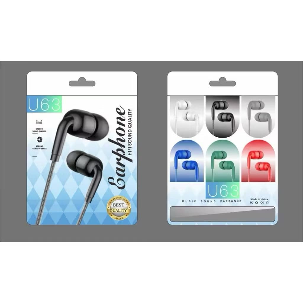 Handsfree Headset Macaron U61 + Mic Headset Stereo Sound Earphone Music Best Quality Kabel Jack 3,5mm