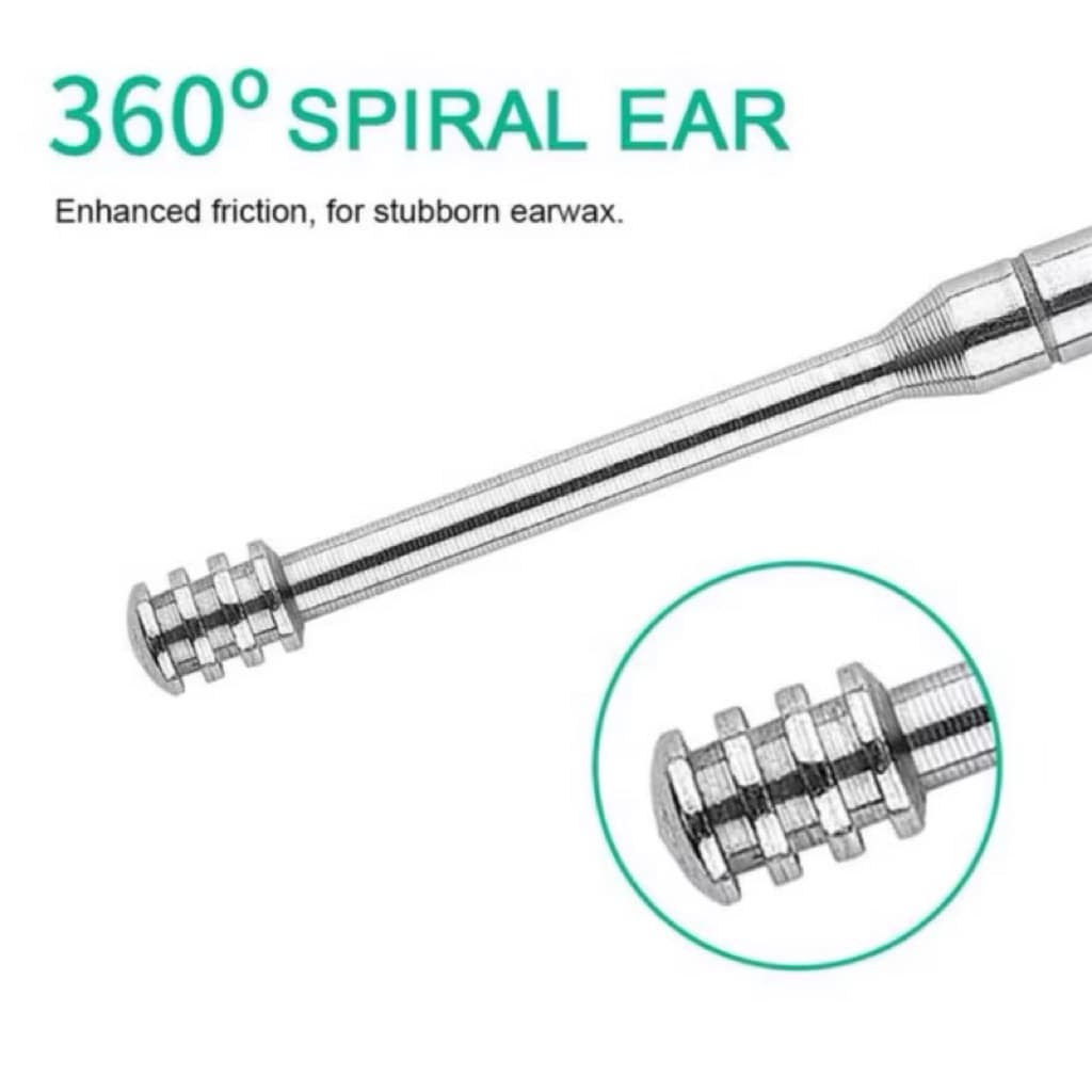 (GROSIRAN) Alat Pembersih Telinga 5in1 Stainless alat korek Kuping Ear wax