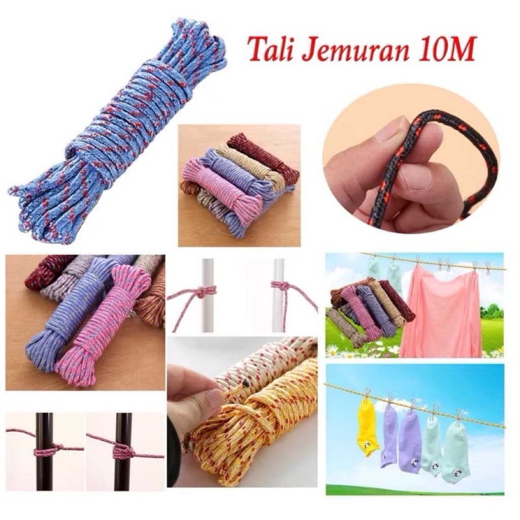 (GROSIRAN) Tali Jemuran Baju Nylon / Tambang 10meter