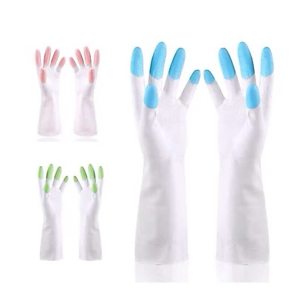 (GROSIRAN) Sarung Tangan Cuci Piring Silikon Magic Rubber Gloves Cleaning Servis