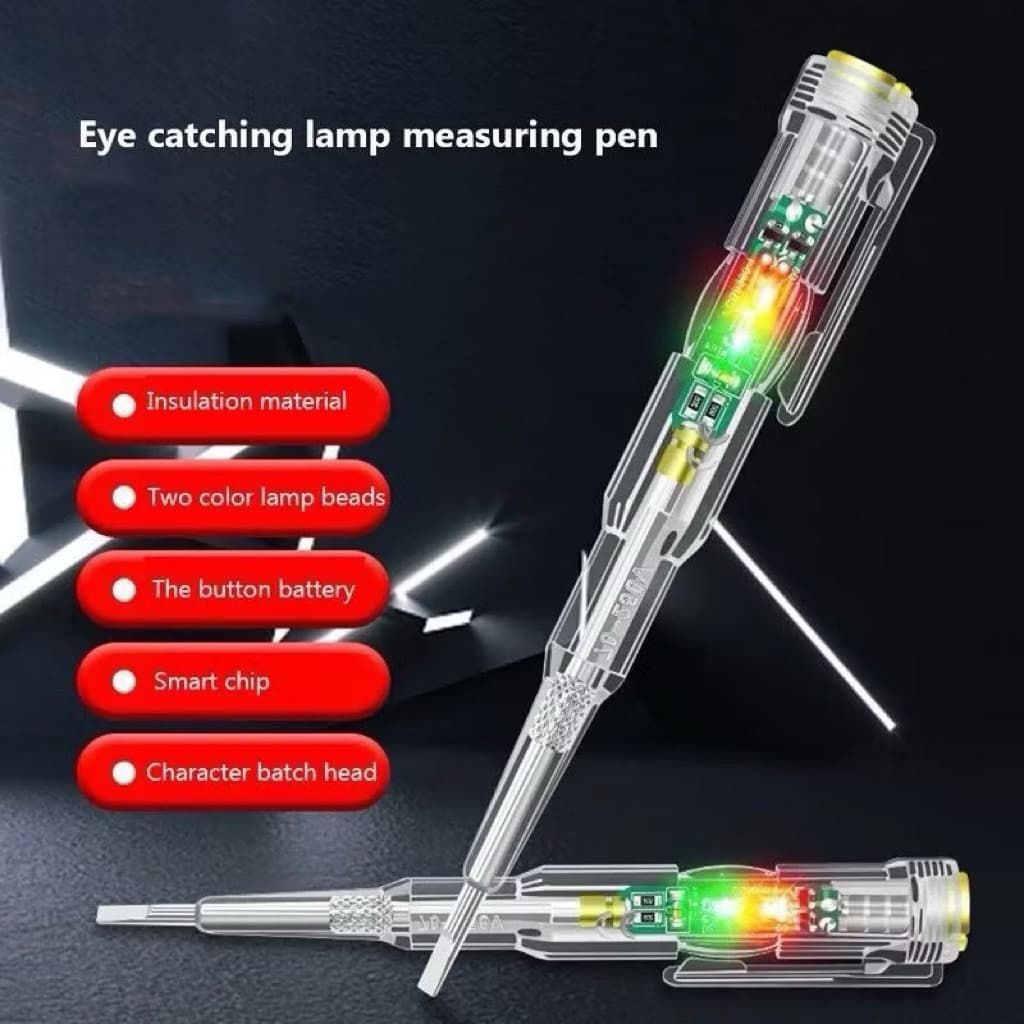 (GROSIRAN) Tespen Dual LED Obeng Tester Listrik With Indicator Test Pen Kabel Listrik
