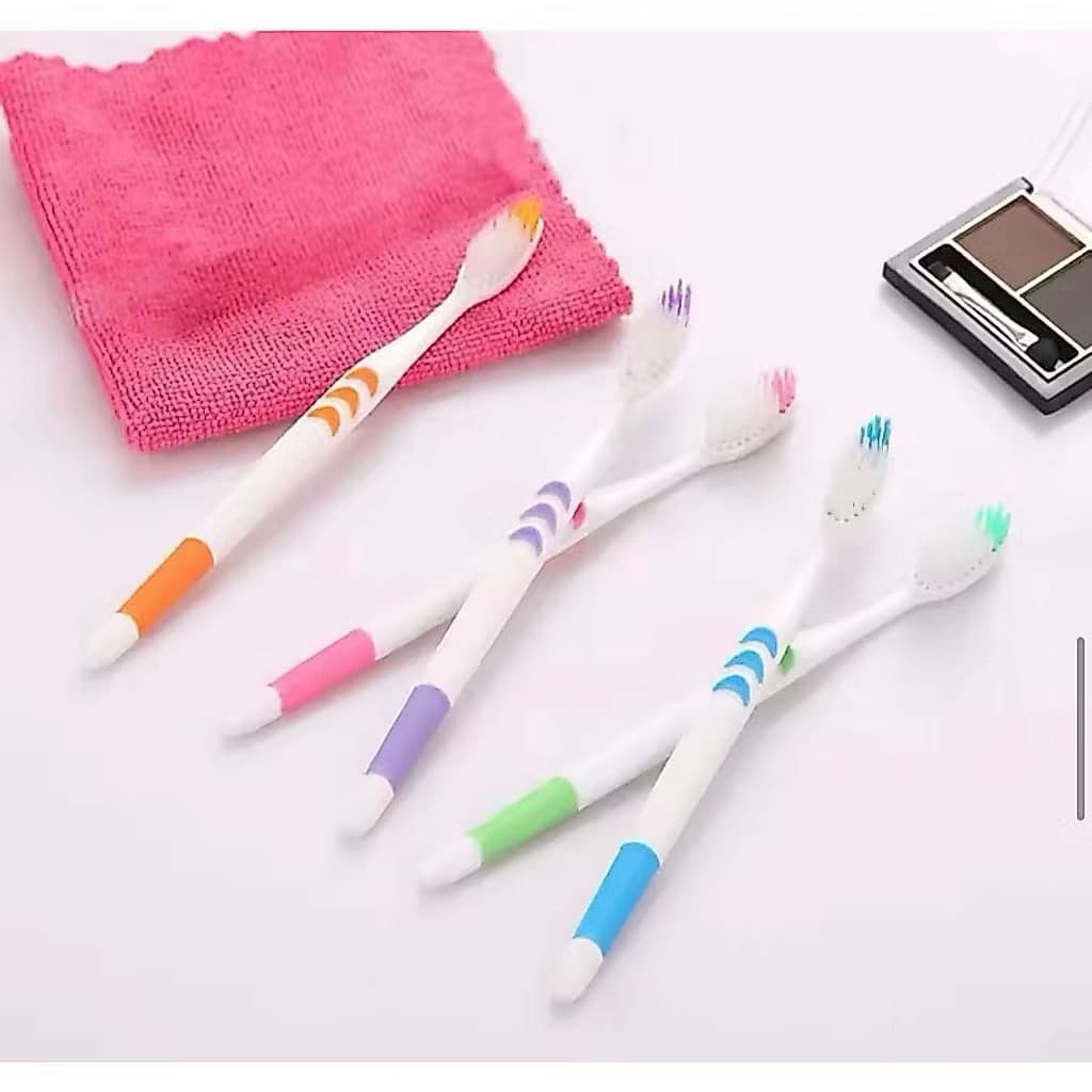 (GROSIRAN 2) Sikat Gigi Putih Dewasa Sikat Gigi Bulu Halus Lembut Isi 10pcs Travel Toothbrush