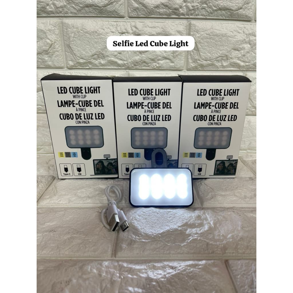 Lampu Selfie Led Cube Light Portable Lampu Selfie Mini Fill Light Clip Live Streamer Serbaguna