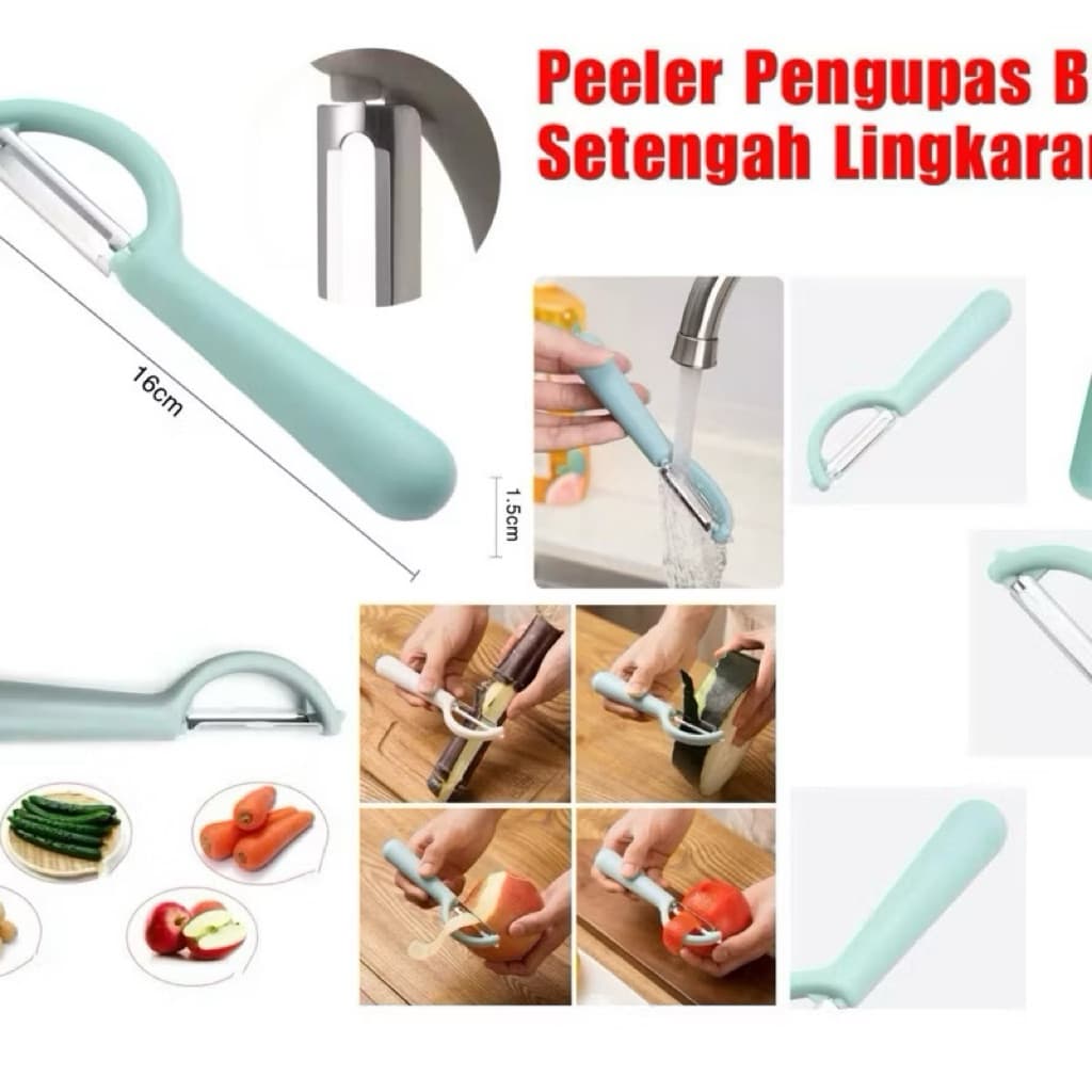 (GROSIRAN) Alat Peeler Pengupas Kulit Buah Dan Sayur Wortel Timun  Sentengah Lingkaran Serbaguna