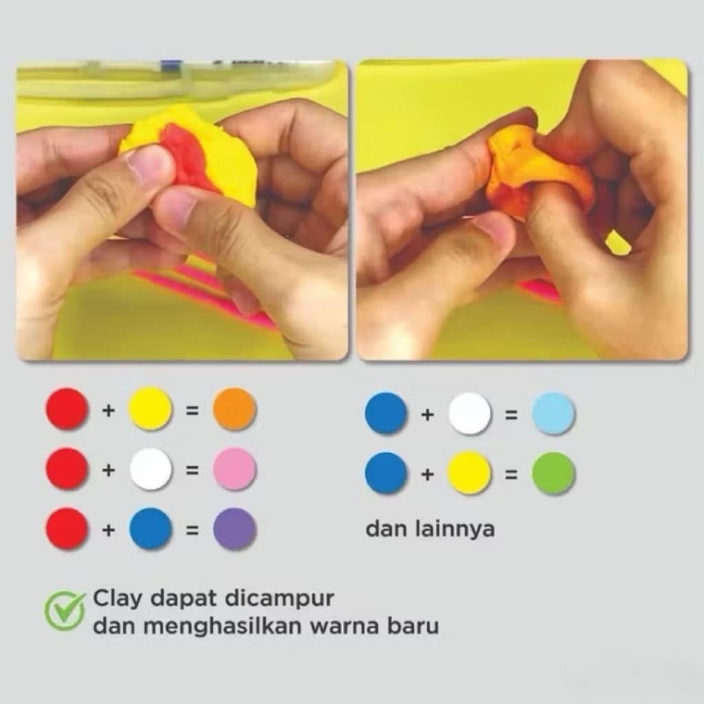 (GROSIRAN) Clay Mainan Anak Isi 12 Pcs Clay 12 Warna Clay Polymer Warna Warni Mainan Slime Lilin Platisin
