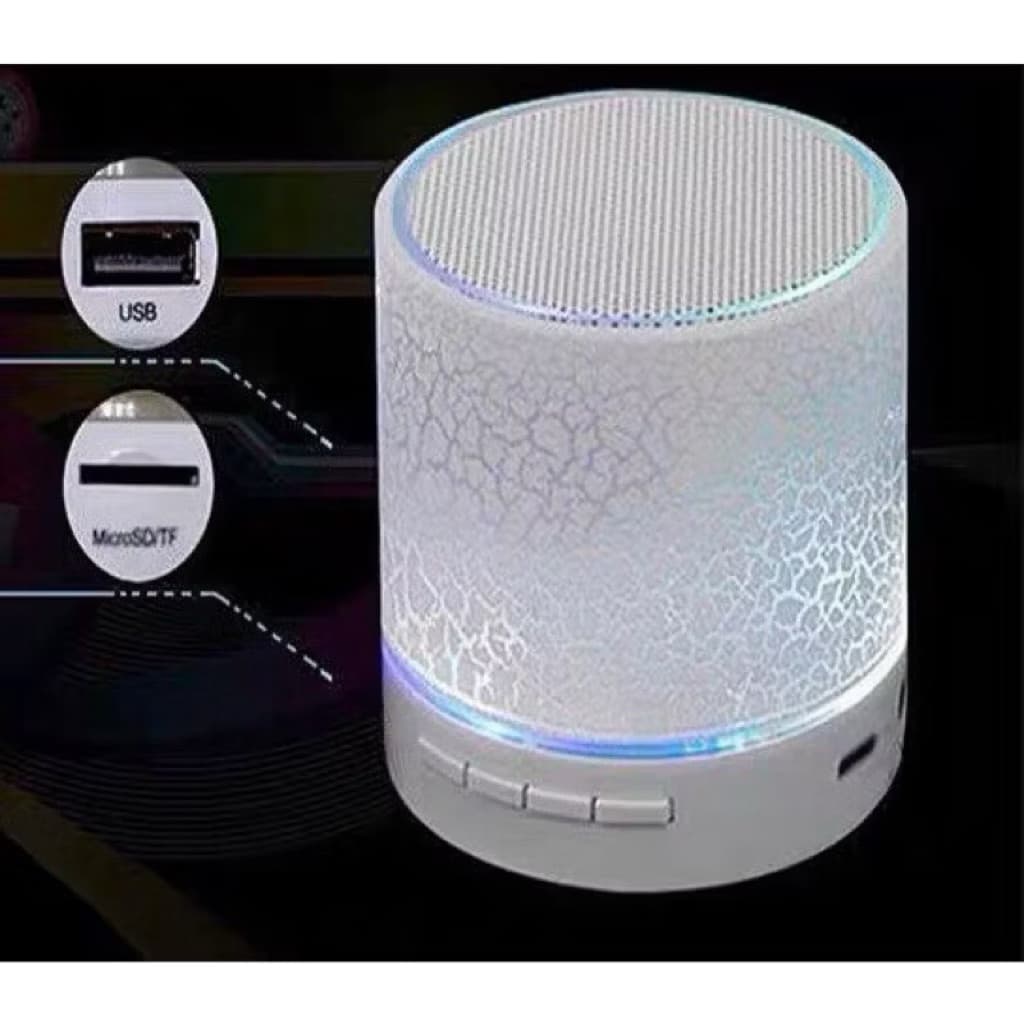 (GROSIRAN) Speaker Bluetooth S10 Mini LED Motif Retak Super Bass Speaker Mini Bluetooth Portable