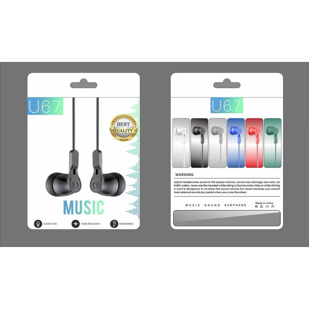 Handsfree Headset Macaron U61 + Mic Headset Stereo Sound Earphone Music Best Quality Kabel Jack 3,5mm