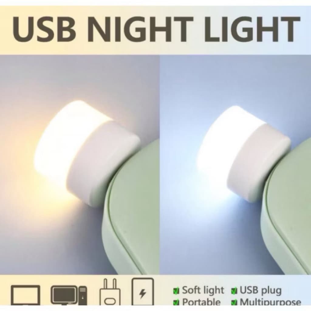 (GROSIRAN) Lampu Mini LED USB Eye Lampu Tidur Mini Portable Travel Lampu Baca Kecil