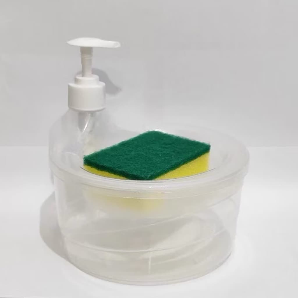 (GROSIRAN) Tempat Sabun Cair Cuci Piring + Spons Dispenser Bentuk Mangkok Wadah Sabun
