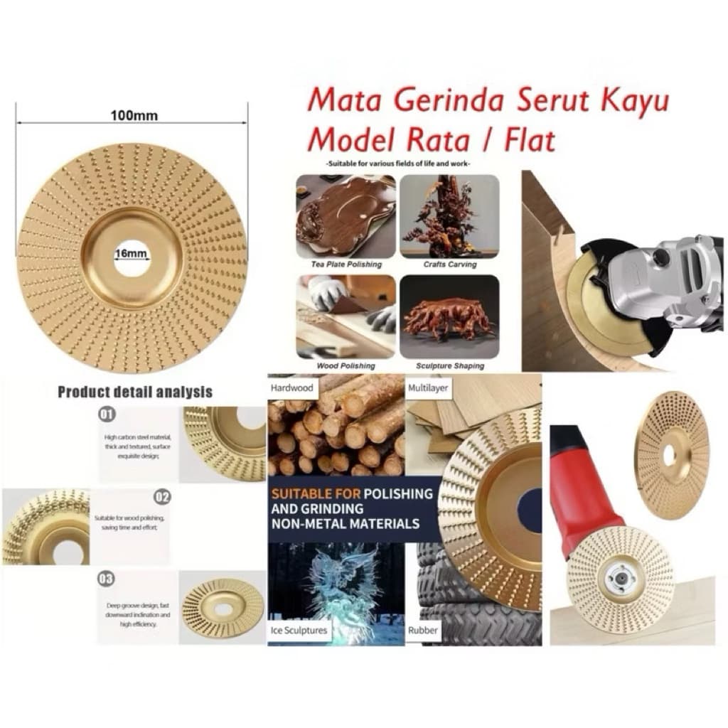 (GROSIRAN) Mata Gerinda Serut Kayu Rata Cembung Mata Gerinda Carving Saw Wood Shaping