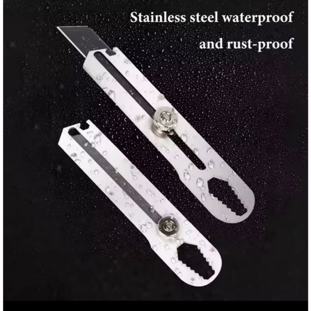 (GROSIRAN) Pisau Cutter Stainless Besi 9in1 Cutter Stainless Pemotong Kertas Tajam Anti Karat