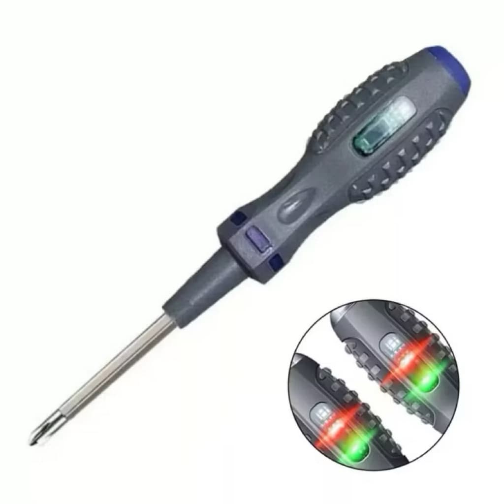 (GROSIRAN) Obeng Tespen Bolak Balik Dual LED Tespen Induksi Tester Lokasi Gagang Karet Anti Karat Slip Serbaguna