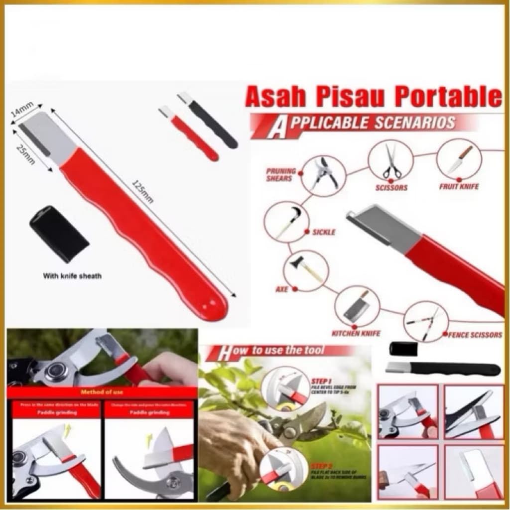 (GROSIRAN) Asah Pisau Portable Pengasah Pisau Kecil Genggam Saku Pocket Sharpener Knife Serbaguna