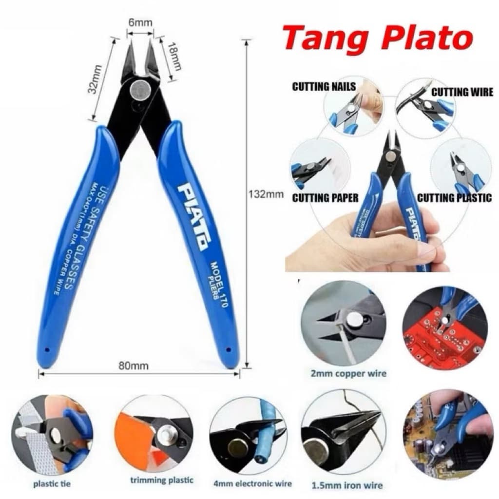 (GROSIRAN) Alat Tang Potong Plato Gunting Pemotong Kawat Coil Kabel Wire Cutter