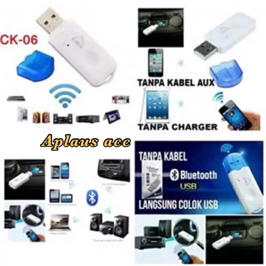 Audio Bluetooth Receiver CK-06 / USB Bluetooth Receiver Salon Murah Non Pack