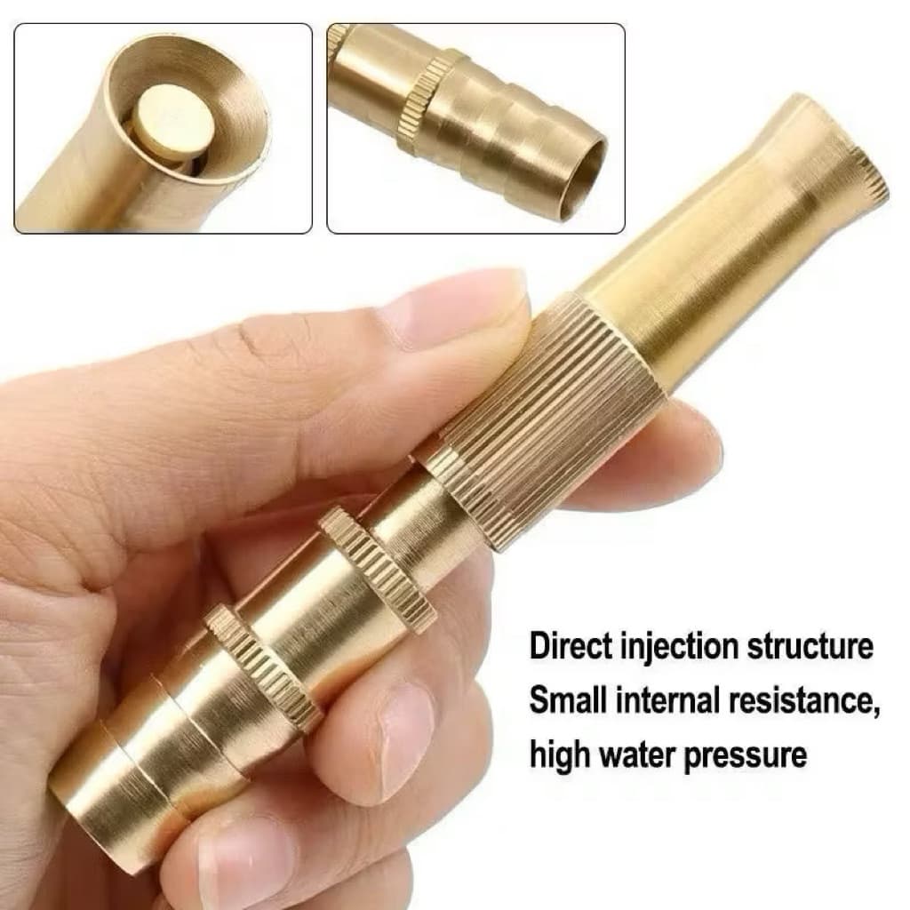 (GROSIRAN) Kepala Semprotan Air Lurus Kuningan Konektor Selang Semprotan Hose Nozzle Kuningan