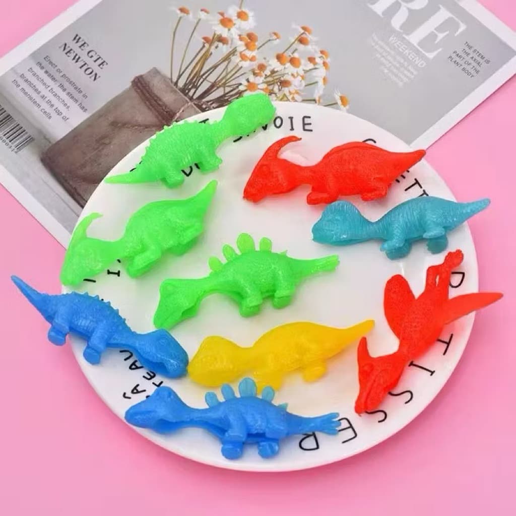 Mainan Ketapel Anak Dino Polos Mainan Tembak Ketapel Dinosaurus Tempel Dinding Lucu Finger Toy Sticky
