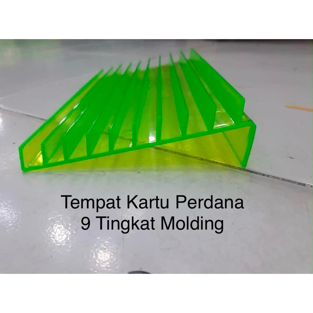 (GROSIRAN) Akrilik Pajangan Tempat Kartu Perdana 9 Tingkat Molding akrilit kartu perdana dudukan Voucher