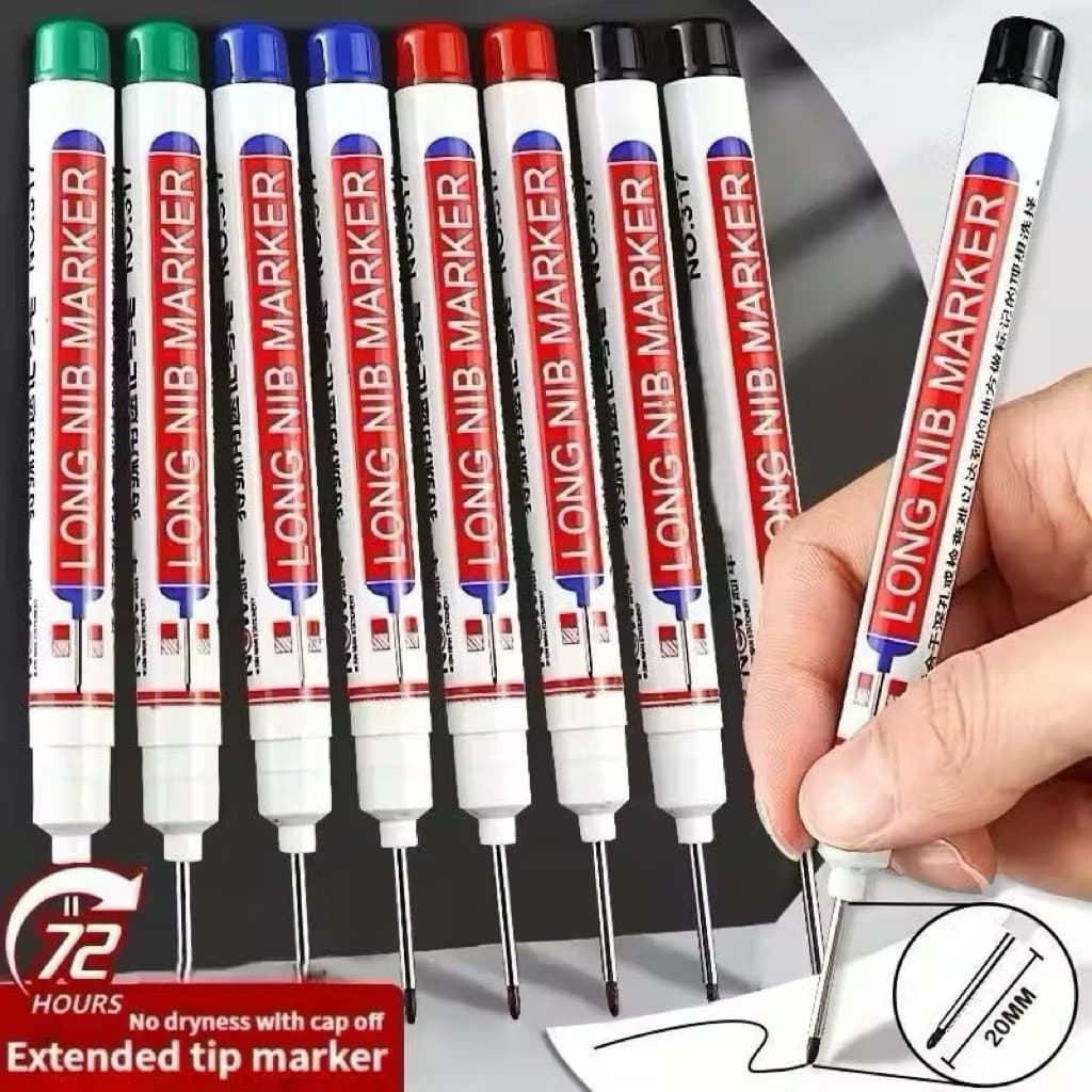 (GROSIRAN 30) Spidol Pertukangan Nib Marker Alat Tulis Penanda Spidol Long Nib Head Marker Serbaguna