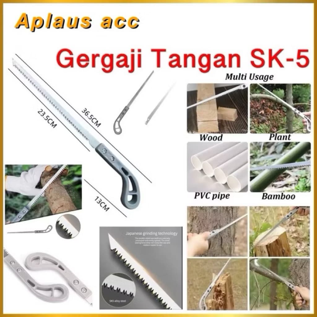 (GROSIRAN) Gergaji Tangan Sederhana SK-5 Gergaji Kayu Gagang Tajam Manual Woodworking Hand Sawn Serbaguna