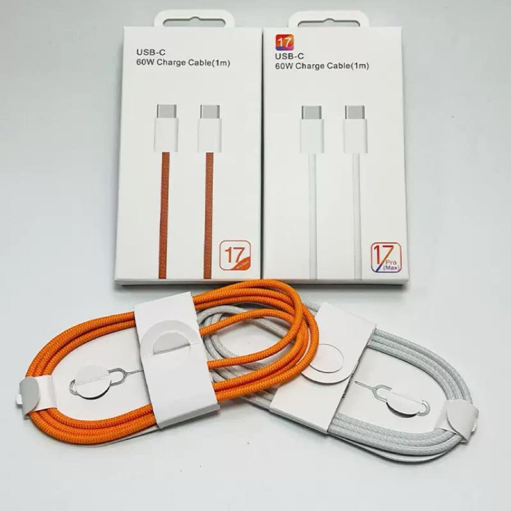 (GROSIRAN) Kabel Data Charger C To C 60W Iph 17 16 15 Andorid Type C Fast Charging isi daya Cepat