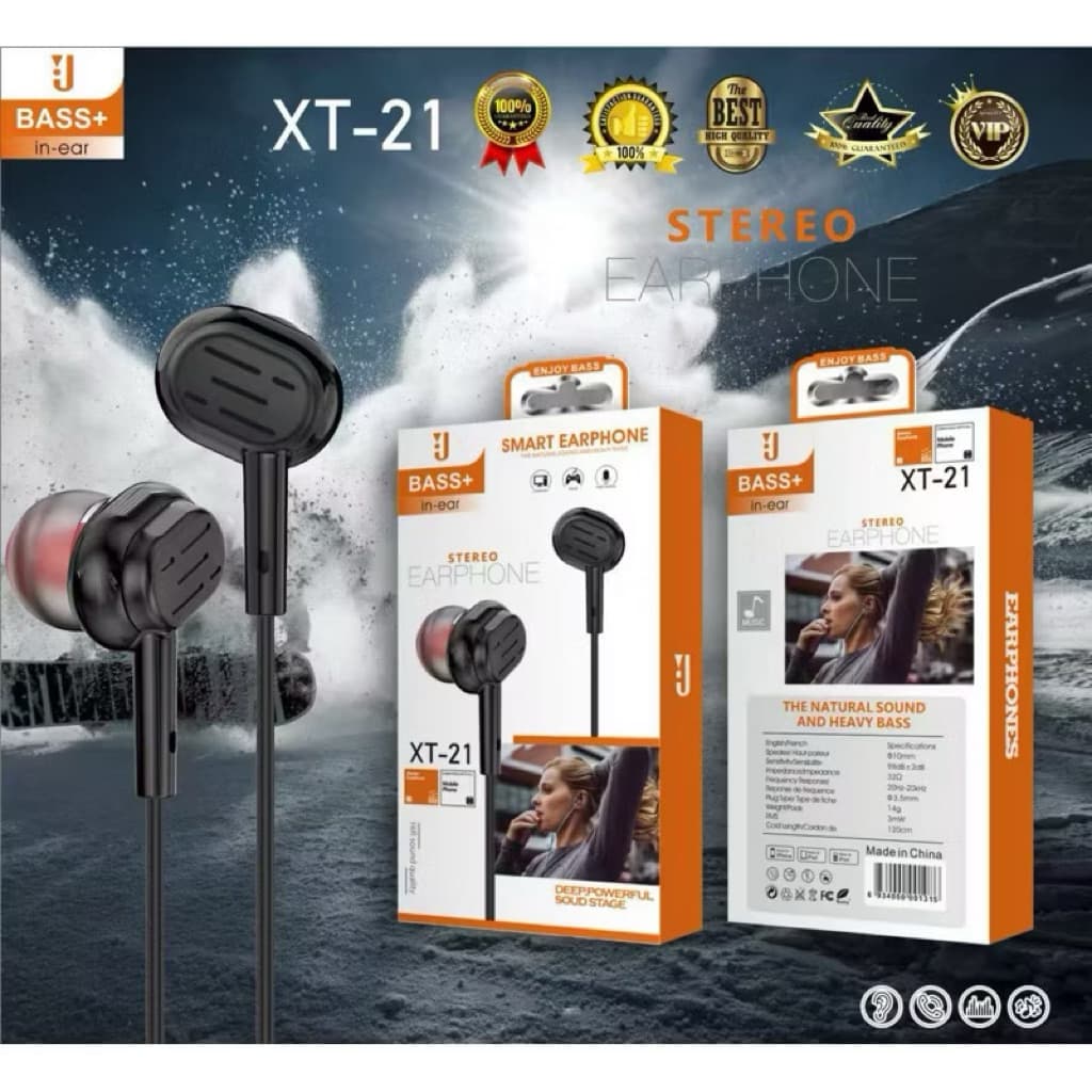 (GROSIRAN) Headset Handsfree XT-21 , XT-22 , XT-25, XT-26, XT-27, XT-31, XT-32, XT-33 + Mic 3.5mm Stereo Earphone Bass Bisa Buat Telepon