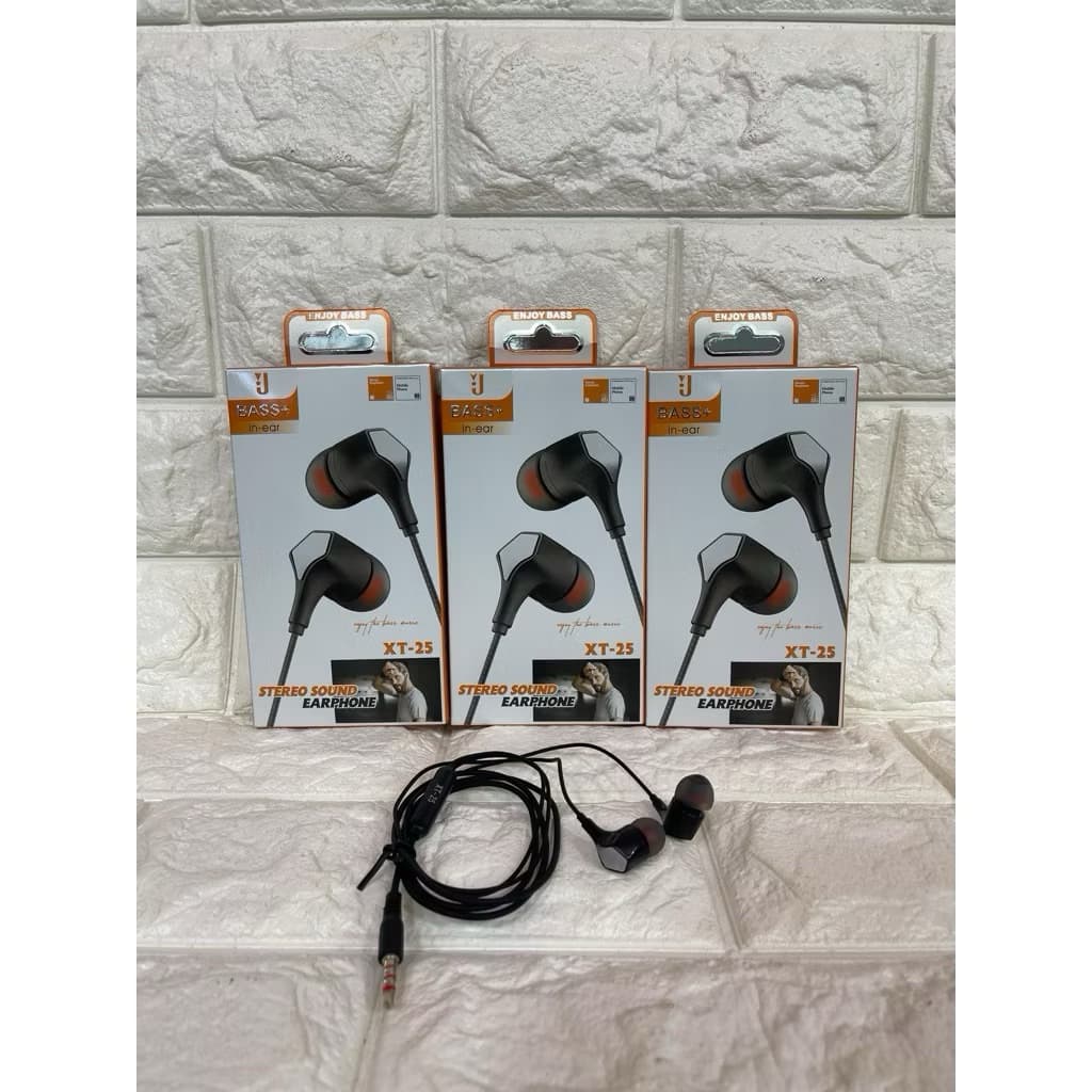 (GROSIRAN) Headset Handsfree XT-21 , XT-22 , XT-25, XT-26, XT-27, XT-31, XT-32, XT-33 + Mic 3.5mm Stereo Earphone Bass Bisa Buat Telepon