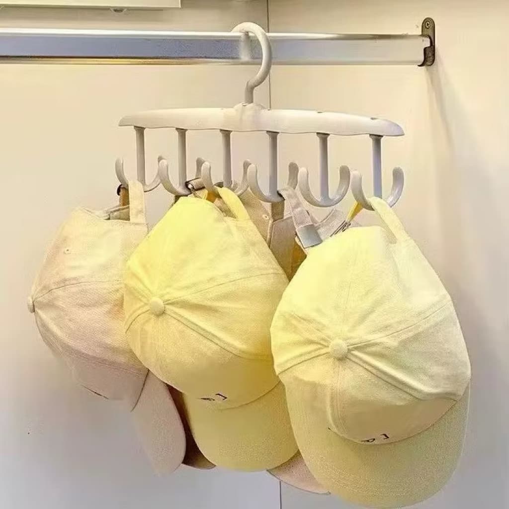Gantungan Hanger 12 Hook Plastik Gantungan Pakaian Tas Topi Ikat Pinggang Multilayer Serbaguna