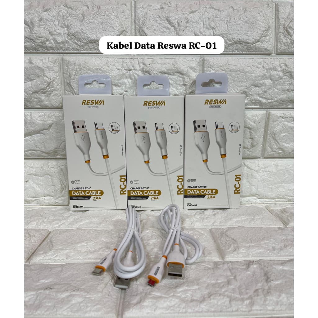 Kabel Data Charger Fast Charging Reswa RC-01 Micro V8 dan Type C Isi daya cepat