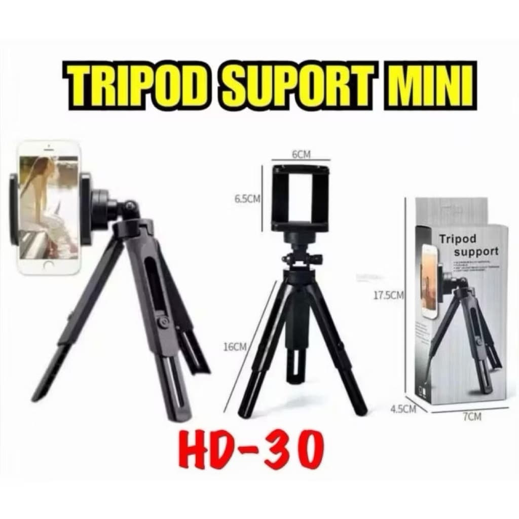 (GROSIRAN) Tripod Support Mini HD-30 Stick Phone Holder HP HD-30 Tripod Kamera