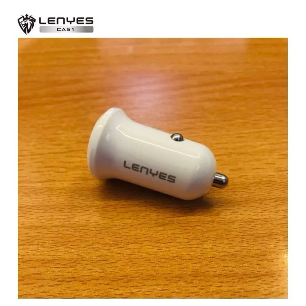 LENYES CA-51 2.4A Mini Car Charger Dual Port USB Adaptor Saver Mobil Untuk HP