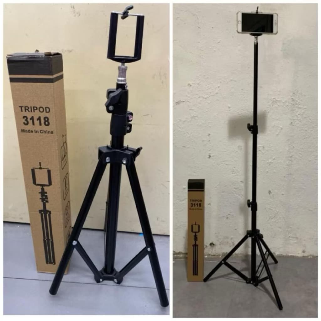 (GROSIRAN) Tripod 1,3 Meter Tipe 3118 Bisa Pakai Lampu Ringlight