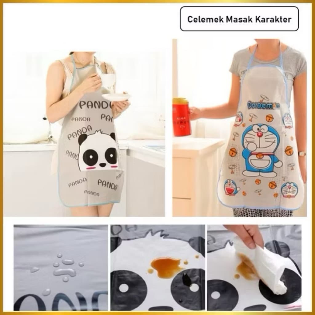 (GROSIRAN) Celemek Masak Apron Karakter Celemek Dapur Anti Air Minyak Serbaguna