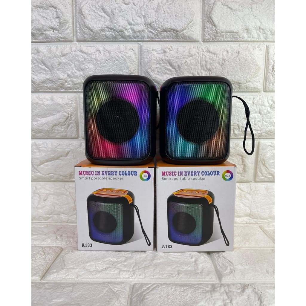 Speaker Bluetooth Portable A183 Wireless Speaker RGB Light Portable Extra Bass