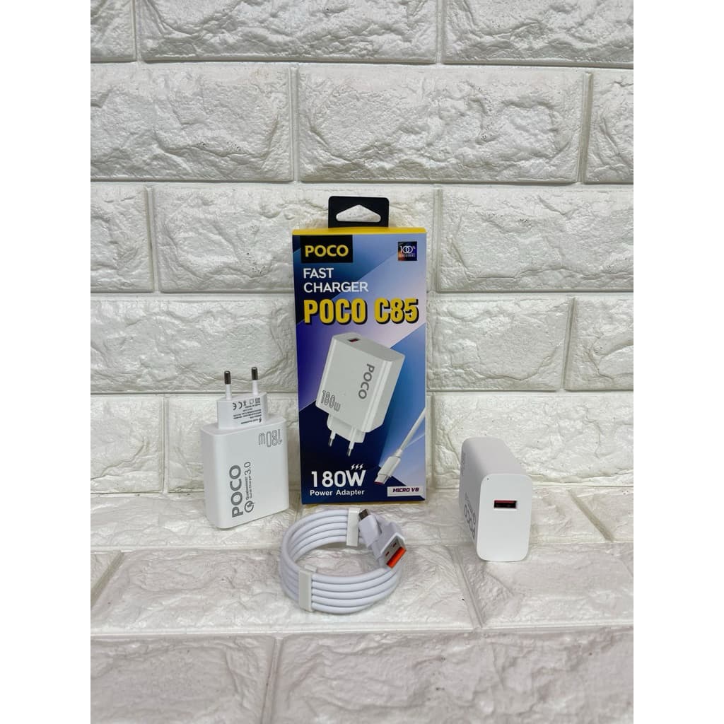 Charger Ori Poco C85 180W Fast Charging Casan isi daya cepat V8 Micro Type C