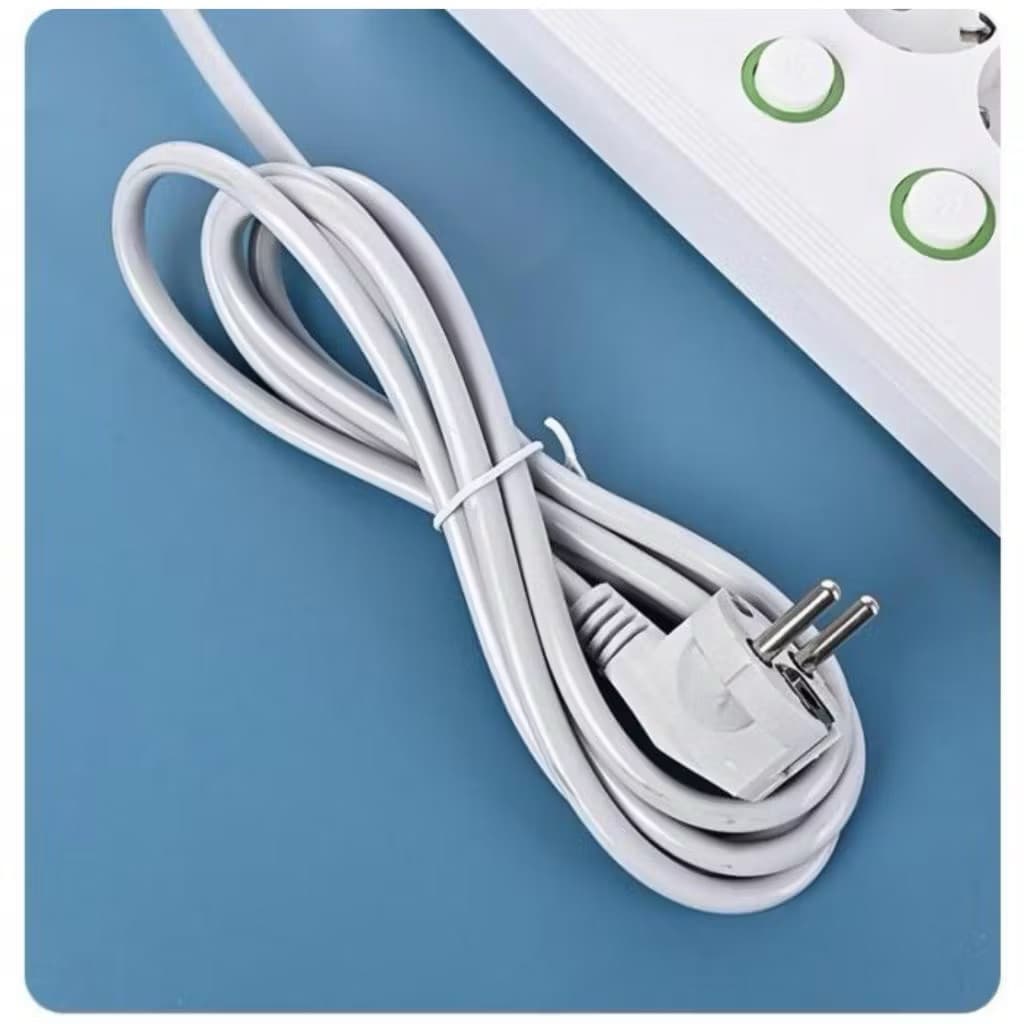 Power Stop Kontak Kabel Smart Switch 2 Meter 5 Lubang 2 USB 1 Type C Port Dengan On Off Power Socket Multifungsi