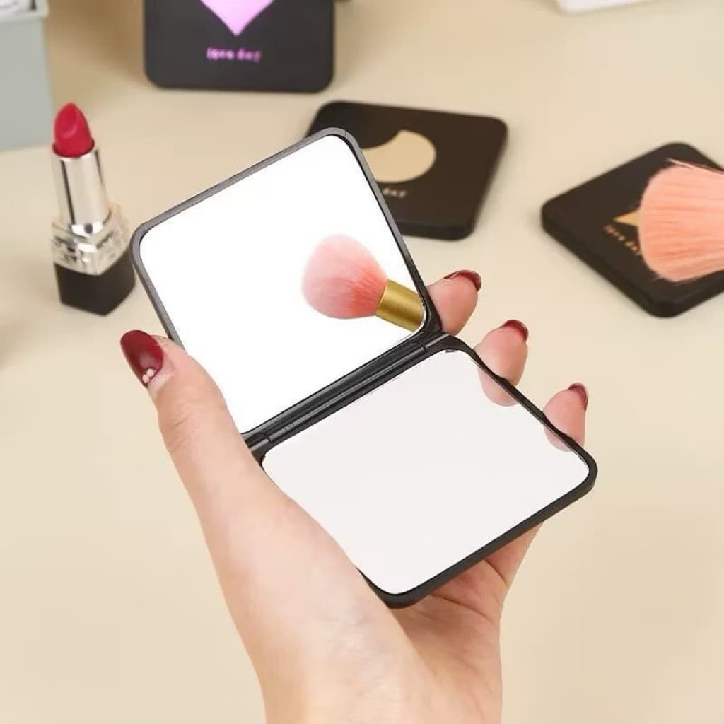 (GROSIRAN) Cermin Lipat Portable Travelling Kaca Cermin Lipat Make Up Persegi Serbaguna