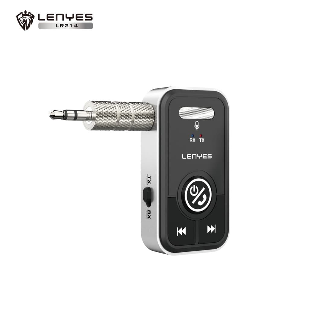 LENYES LR214 Bluetooth Receiver Transmitter Aux 3.5mm Wireless Adapter 5.2 Alat Bluetooth Salon Speaker Audio MP3 Player With Mic