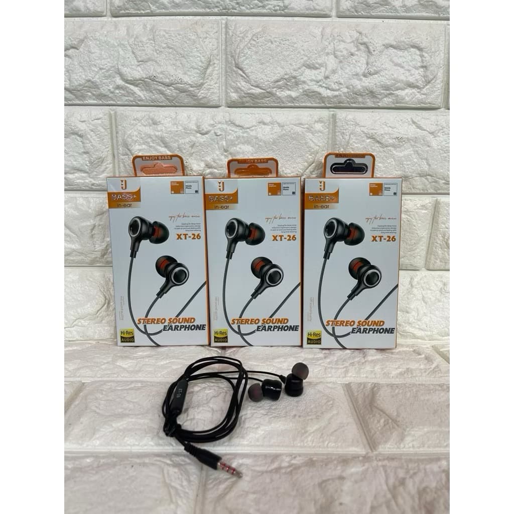 (GROSIRAN) Headset Handsfree XT-21 , XT-22 , XT-25, XT-26, XT-27, XT-31, XT-32, XT-33 + Mic 3.5mm Stereo Earphone Bass Bisa Buat Telepon