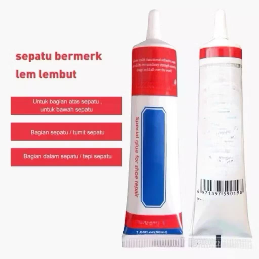 Lem Sepatu 60ml Cairan Super Kuat Lem Perekat Sepatu Penambal Sol Sepatu Transparan