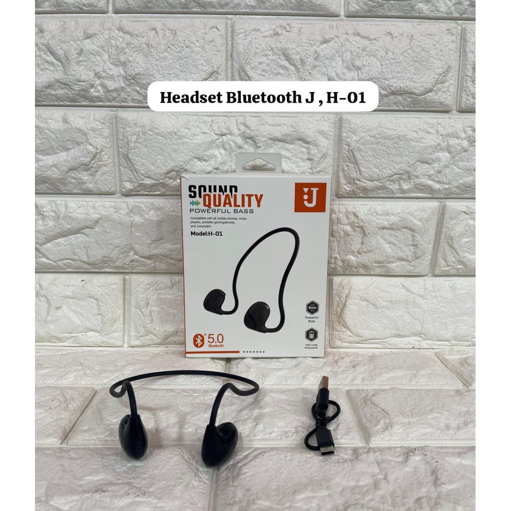 (GROSIRAN) Handsfree Headset Wireless Bass J H-01 Earphone Sport Gaming