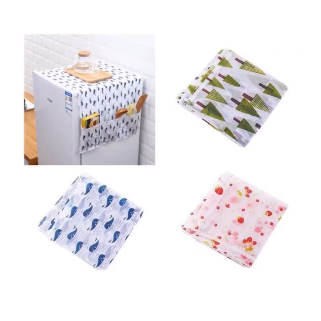 (GROSIRAN) Cover Kulkas Taplak Penutup Atas Kulkas Alas Lemari Es Kantong Pouch