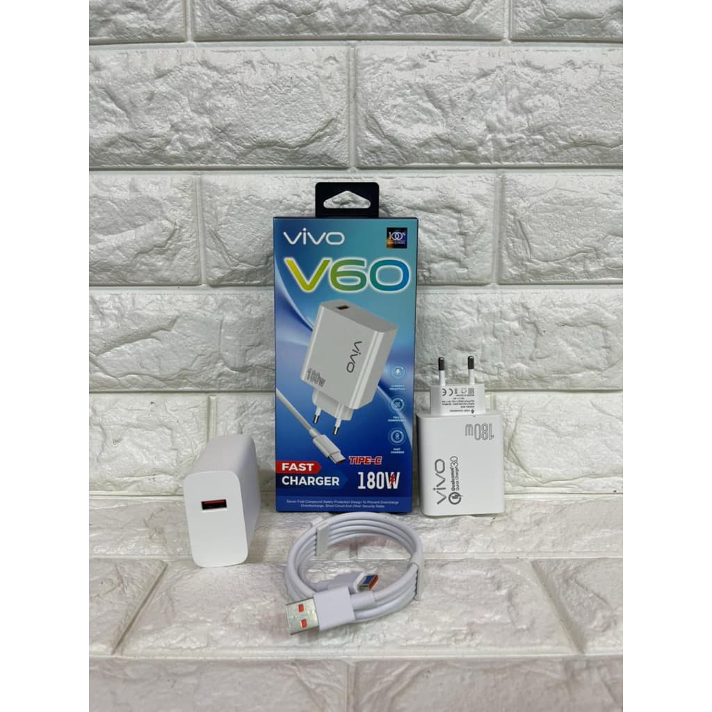 Charger Ori Vivo V60 180W Fast Charging Casan isi daya cepat V8 Micro Type C