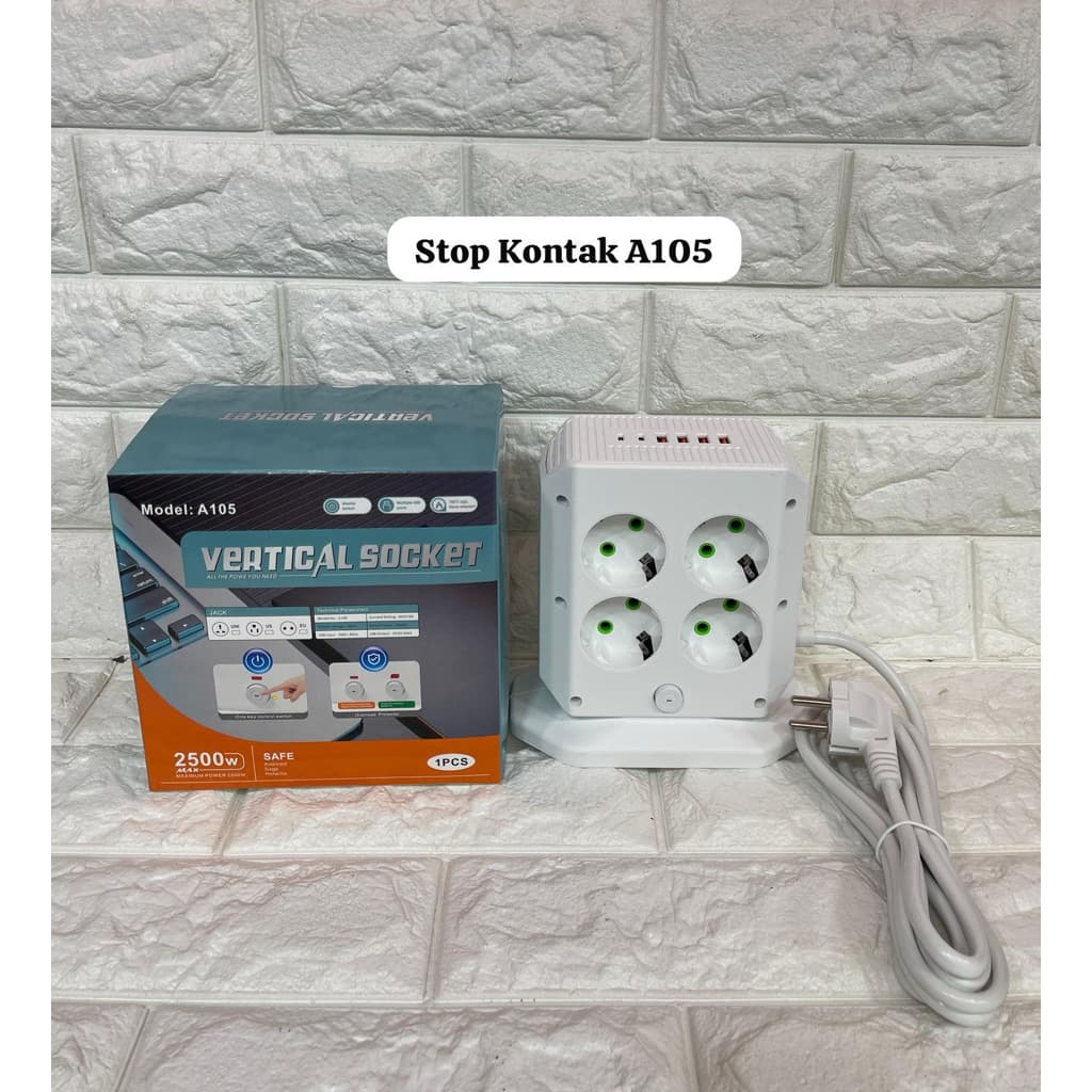 Stop Kontak Colokan Listrik A105 Stop Kontak 4 Socket Terminal Listrik On Off