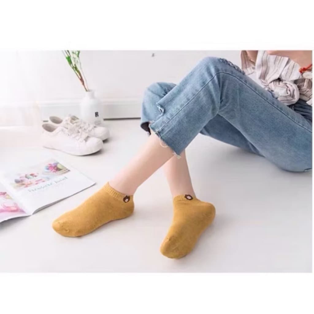 (GROSIRAN) Kaos Kaki Ankle Dewasa Motif Bear Kaos kaki Semata Kaki Fashion Motif beruang