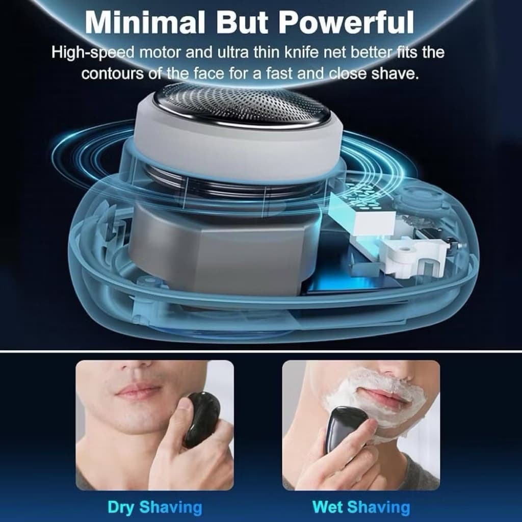 Alat Cukur Mini Keong Cukur Bulu Kumis Jenggot Elektrik Mini Shaver Electric Bulat Kecil Cukuran Portable Serbaguna
