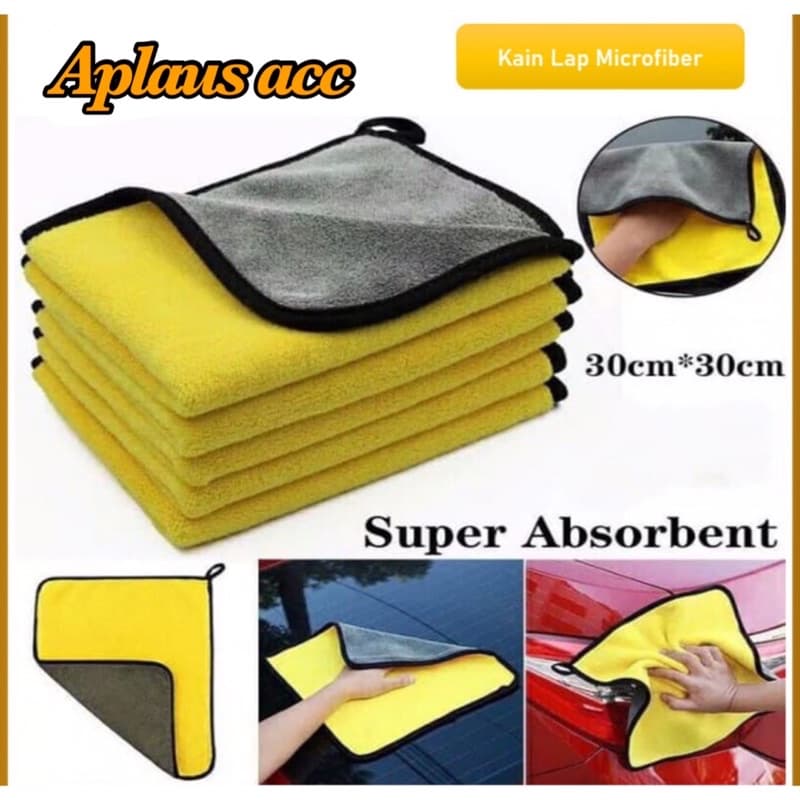 (GROSIR) Kain Lap Microfiber Serbaguna Kain Lap Mobil Motor 2 Sisi Multifungsi