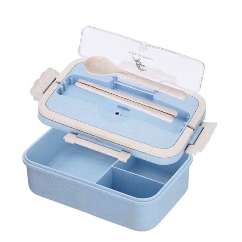 Lunch Box Set Kotak Bekal Makan Jerami Gandum Tempat Kotak Makan Bekal